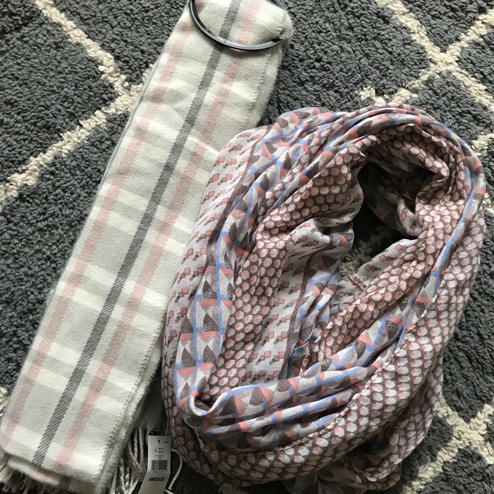 Stripe and infinity scarves